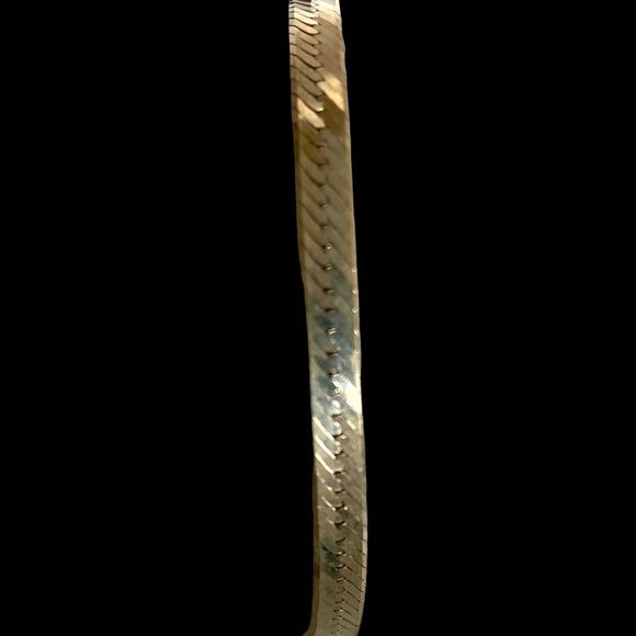 RG# Italian Classic Sterling 925 Silver Herringbone Bracelet - Picture 5 of 8